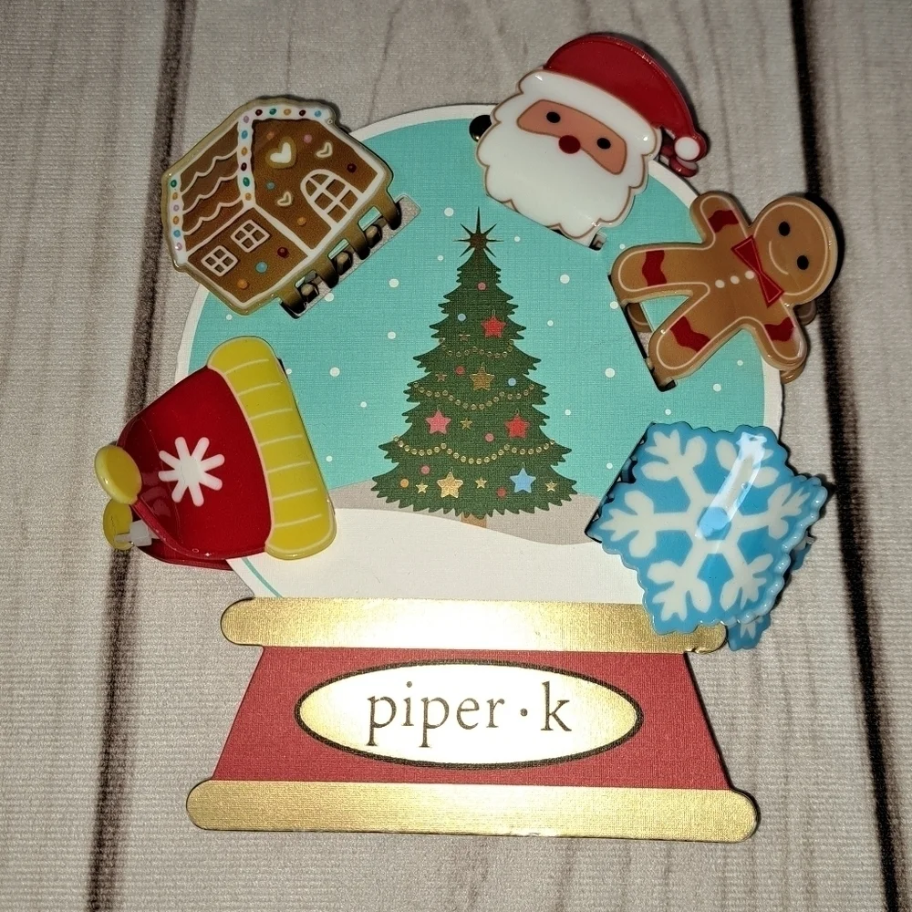 2 FOR 20 SALE Piper K Christmas Holiday Hair Clips Set W/5pcs